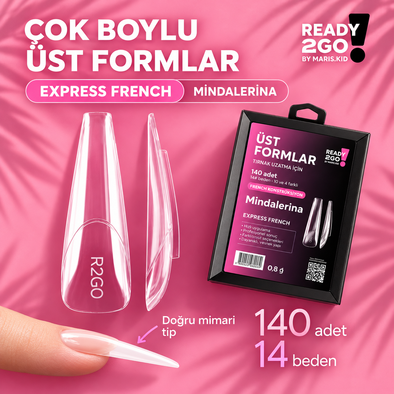Ready 2 Go Mindalerina Express French Protez Tırnak Üst Form