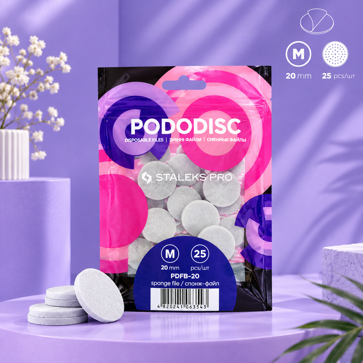 Staleks Expert 20 Pododisc M Pedikür Diski İçin Sünger Törpüler 20 mm