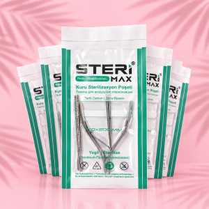 Şeffaf Sterilizasyon Zarfı – İndikatörlü Sterilizasyon Kraft Paketi 100x200 mm (100 Adet)