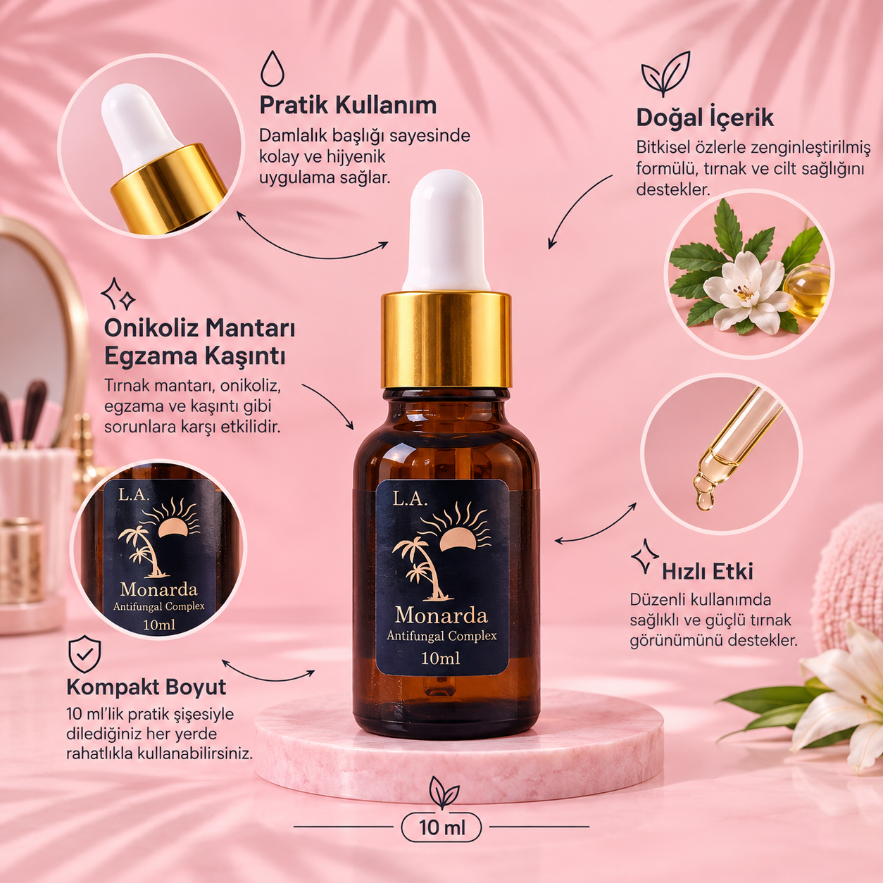 Monarda Yağı 10 ml – Tırnak ve Ayak Bakım Yağı - Görsel 2